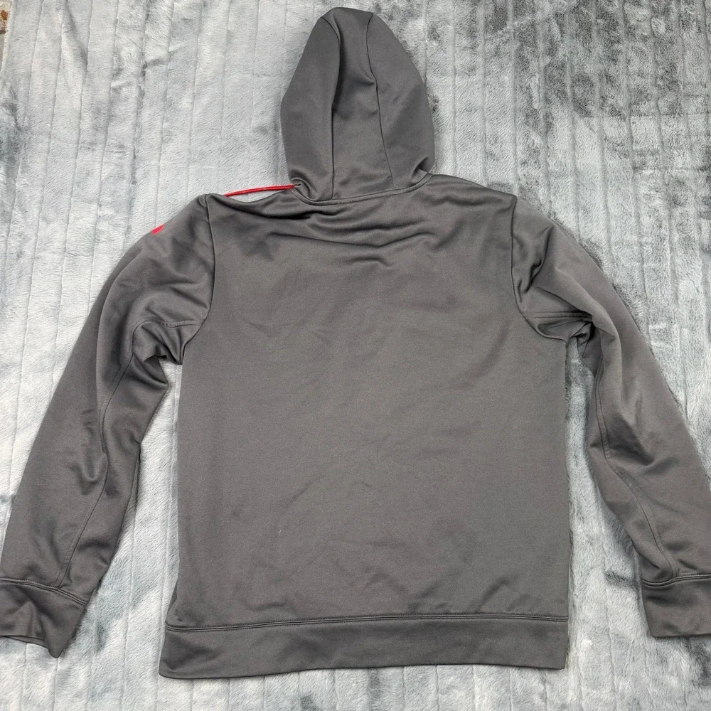 The North Face Mens Run NYC 2015 Full Zip Hoodie Gray Red Large Athletic Jacket